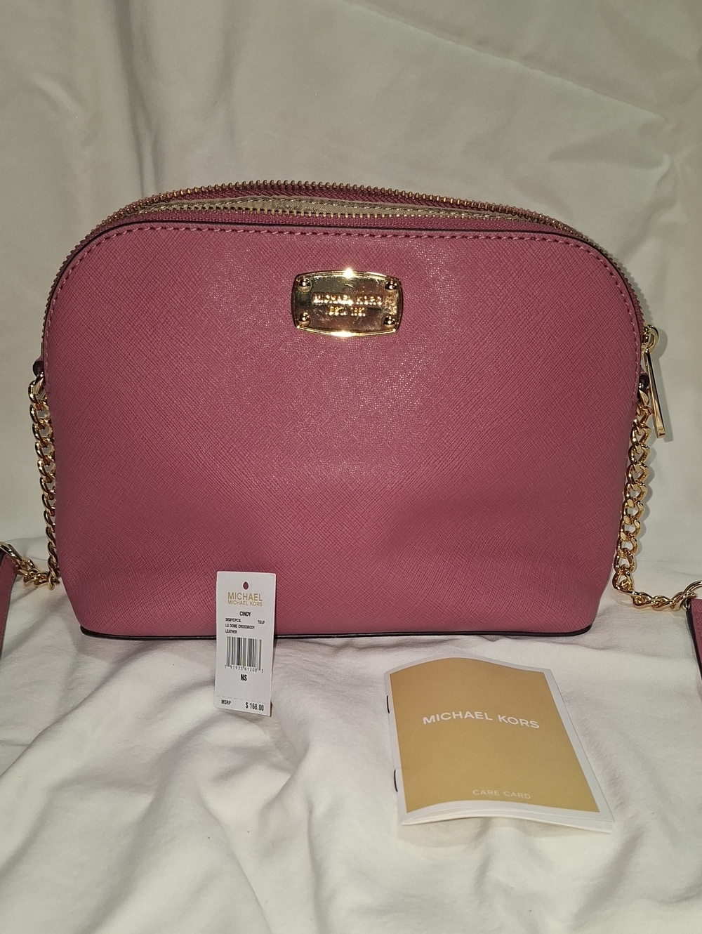 Michael Kors Pink Saffiano Leather Crossbody Bag
